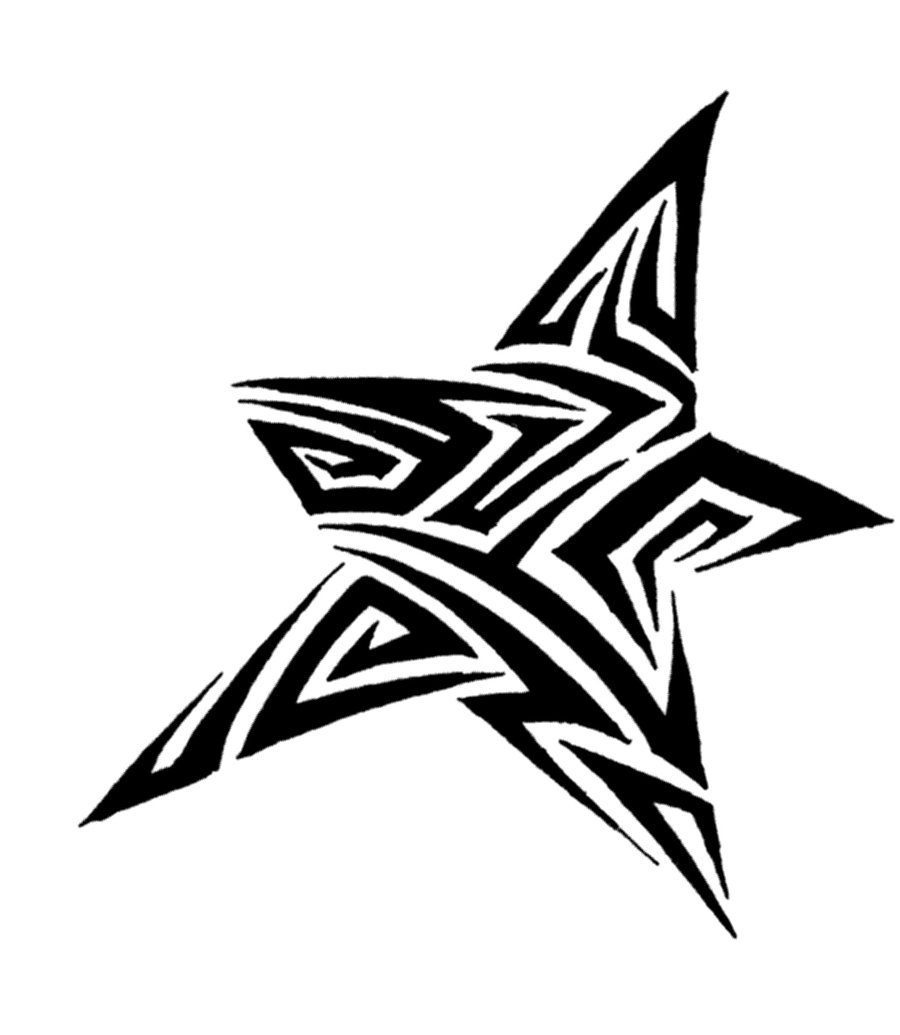 Awesome Tribal Star Tattoo Design