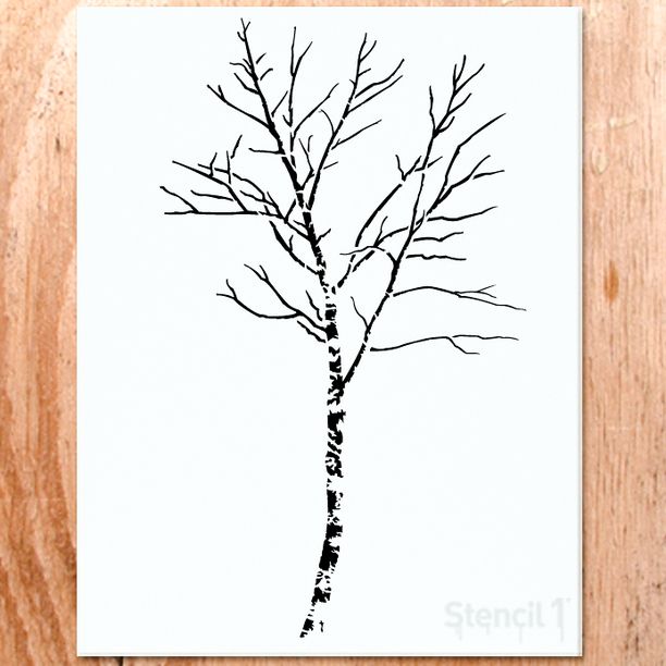 Birch Tree Tattoo Stencil