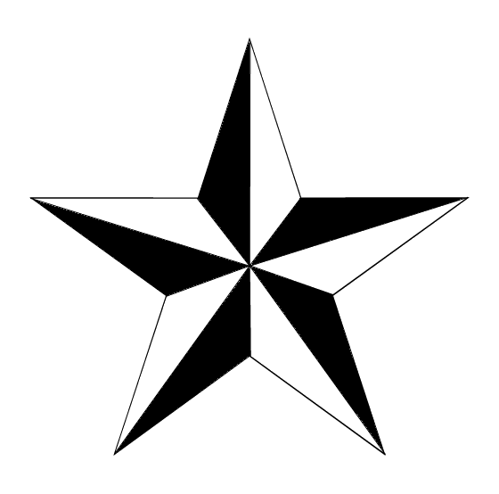 Idea de diseño de tatuaje de estrella náutica en blanco y negro
