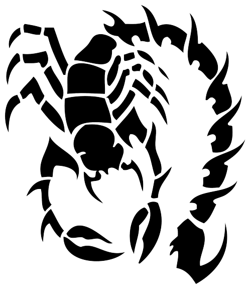 Black Ink Tribal Scorpion Tattoo Design