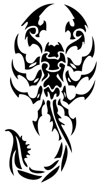 Black Tribal Scorpion Tattoo Design Sample