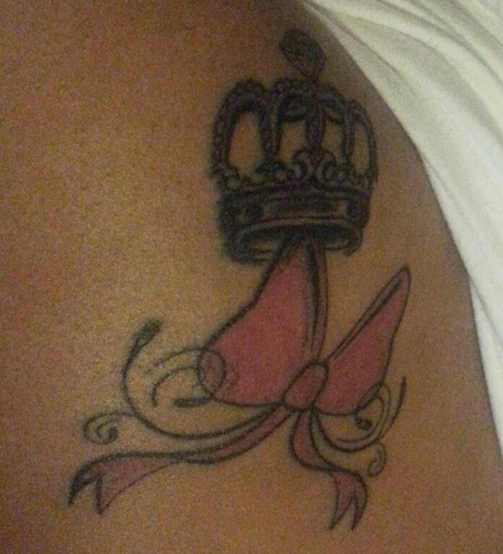 Bow With Princess Crown Tattoo