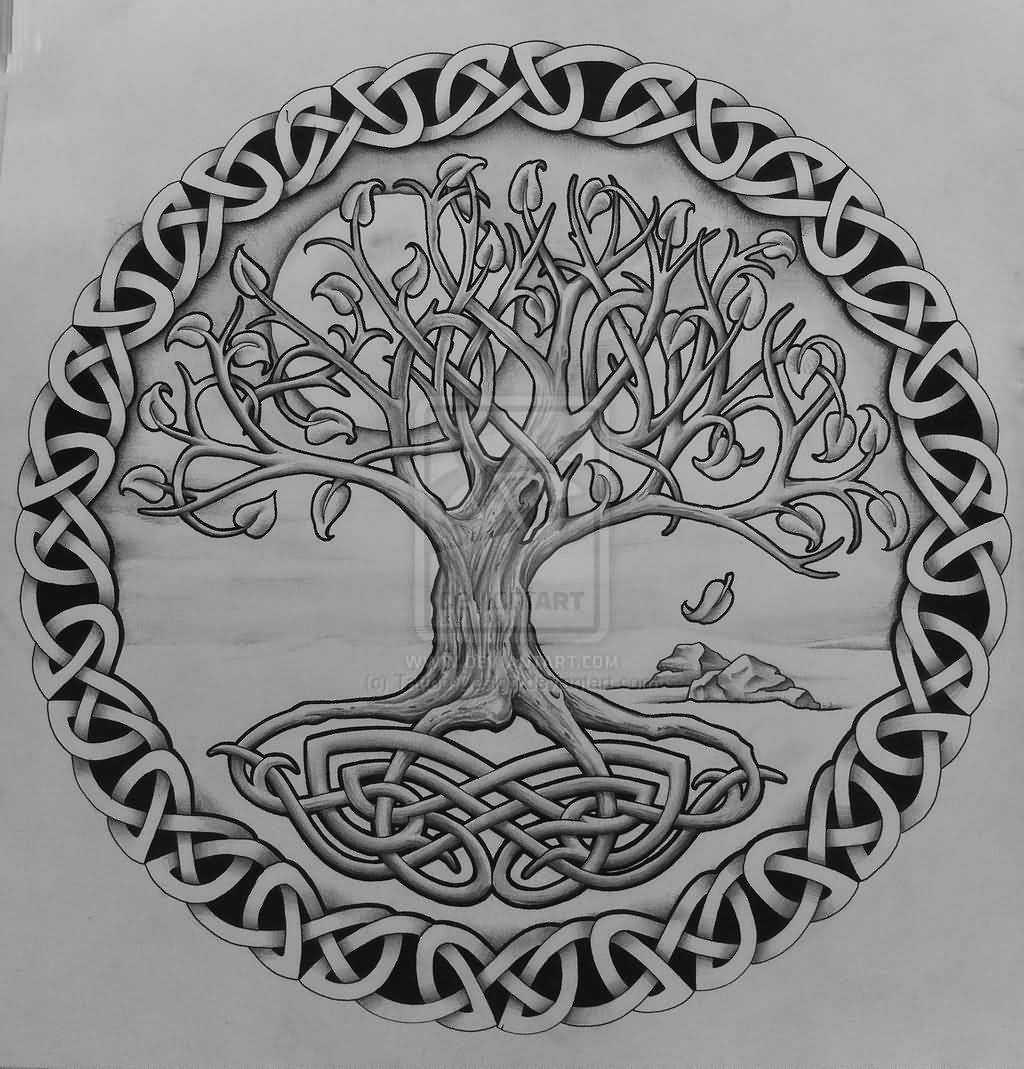 Celtic Ash Tree Tattoo Design Idea