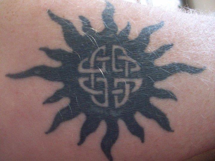Celtic Design In Sun Tattoo Idea