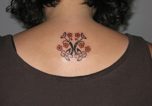 Celtic Tree Of Life Tattoo On Girl Upper Back