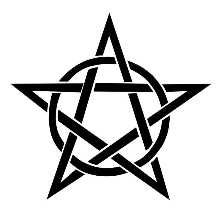 Circle And Pentagram Star Tattoo Design
