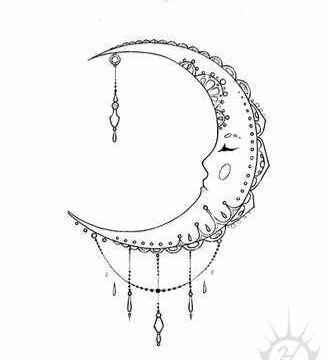 Crescent Moon Tattoo Design