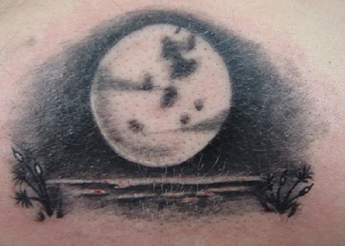 Dark Gothic Full Moon Tattoo Idea