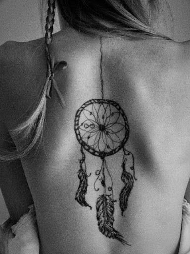 Dreamcatcher Tattoo On Girl Full Back