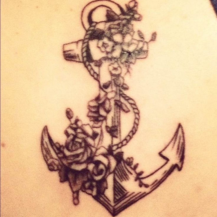 Flower And Anchor Navy Tattoo