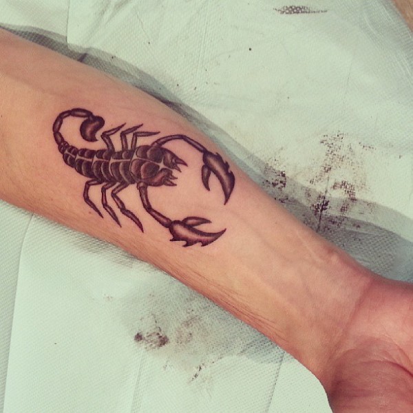 Forearm Scorpion Tattoo For Men