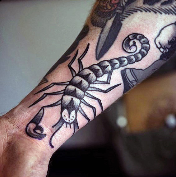 Forearm Scorpion Tattoo Idea For Men