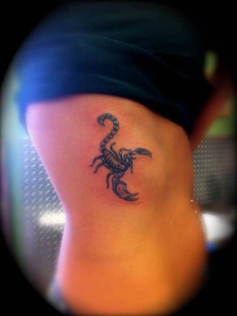 Girly Scorpion Tattoo On Rib Side