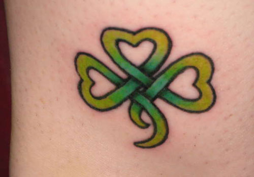 Green And Yellow Shamrock Tattoo Idea