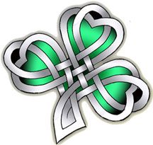 Grey And Green Celtic Leaf Tattoo Design