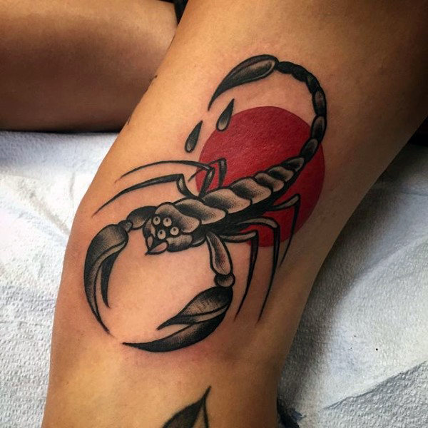 Grey and Black Scorpion Tattoo On Arm