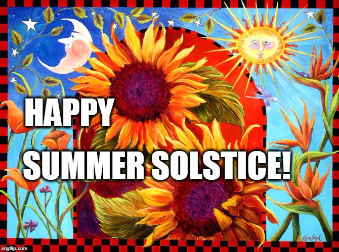 Happy Summer Solstice Colorful Greeting