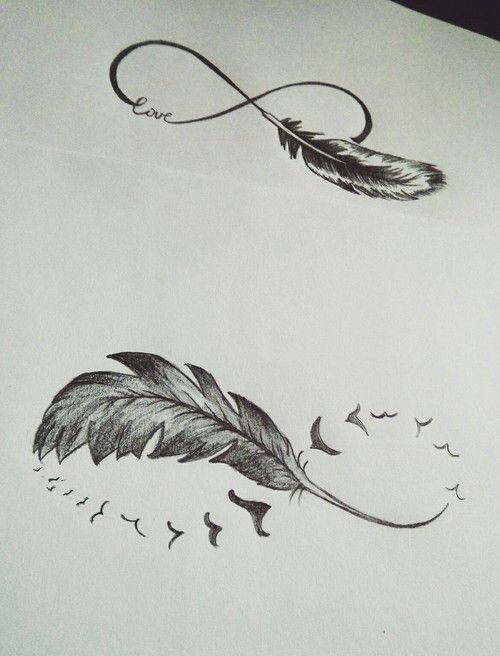 Infinity Feather Tattoos Design