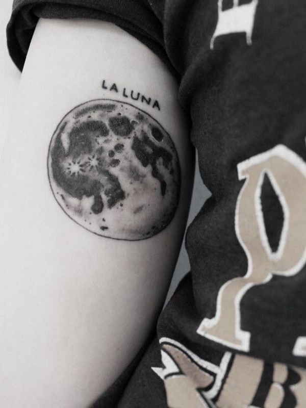 La Luna Moon Tattoo On Bicep