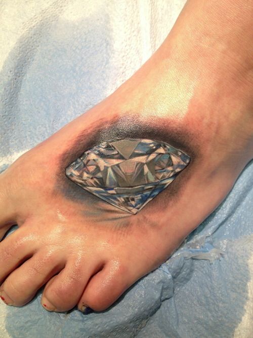 Left Foot Diamond Tattoo