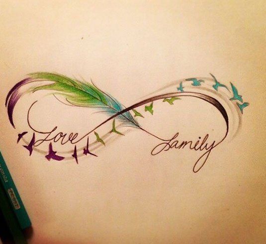 Love And Family Feather Infinity Design