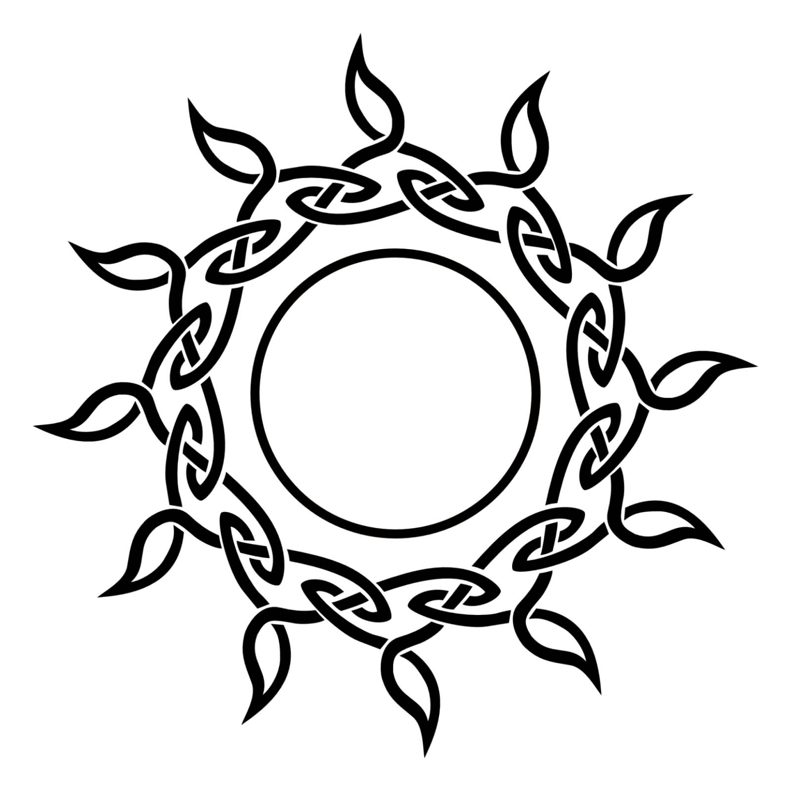 Nice Celtic Sun Tattoo Design For Men