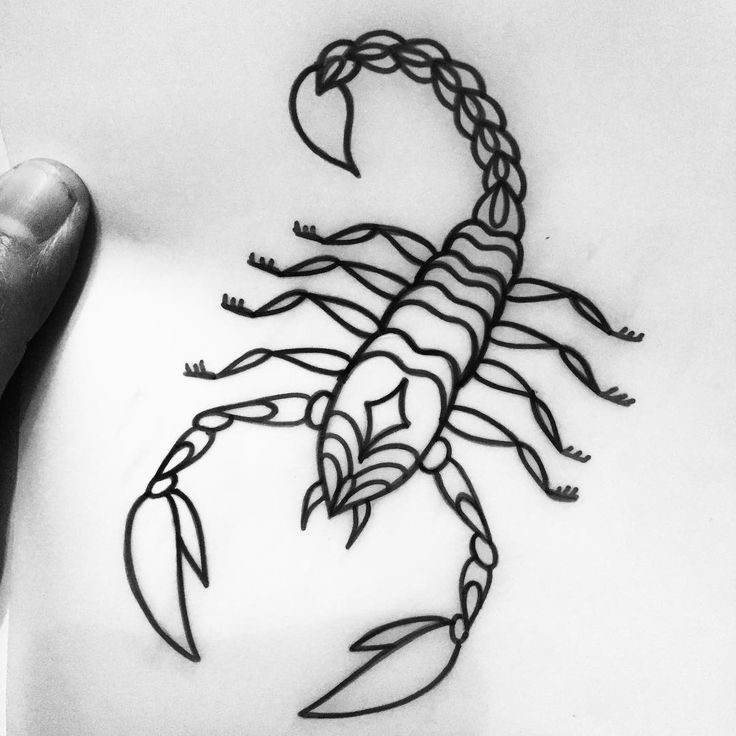 Outline Scorpion Tattoo Design