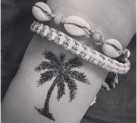 Palm Tree Tattoo On Wrist