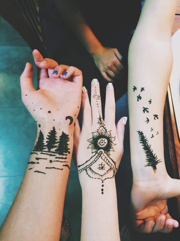 Pine Tree Tattoos On Girl Wrists