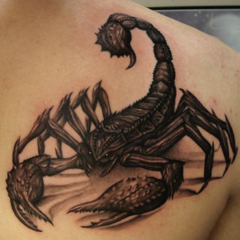 Right Back Shoulder Scorpion Tattoo