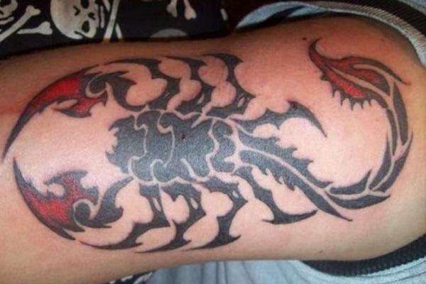 Right Sleeve Tribal Scorpion Tattoo