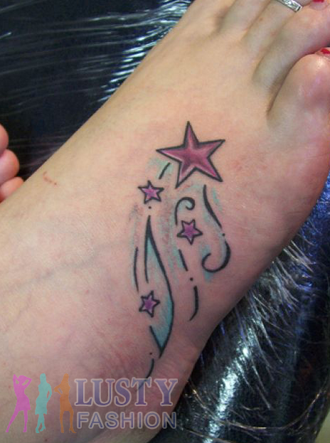 Shooting Stars Tattoo On Foot