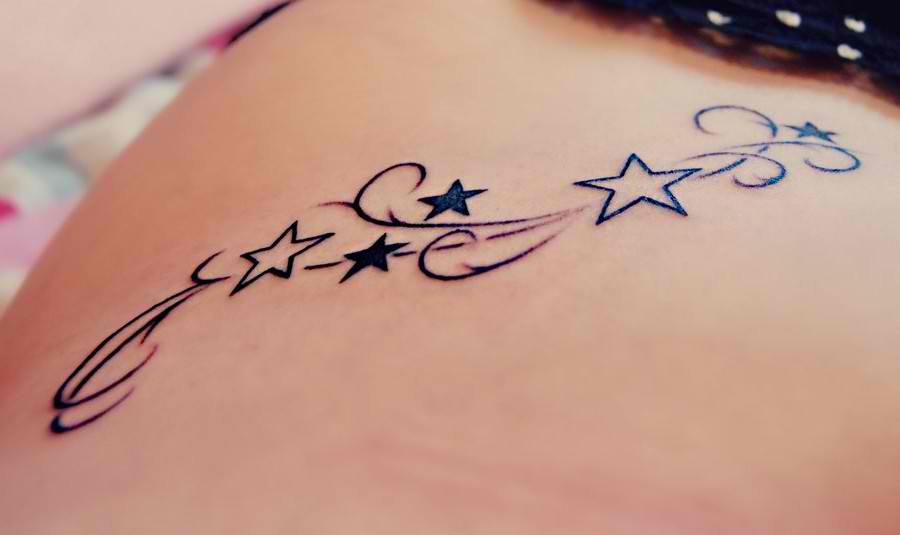 Shooting Stars Tattoo On Rib Side