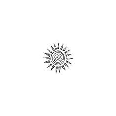 Small Spiral Sun Tattoo Design