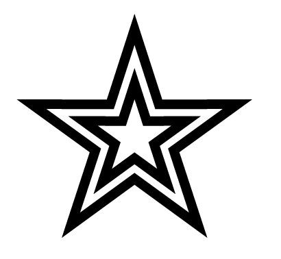 Estrella de tres contornos Diseño de tatuaje