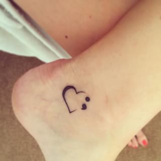 Tiny Heart Tattoo On Ankle