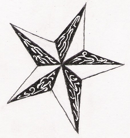 Tribal Nautical Star Tattoo Design