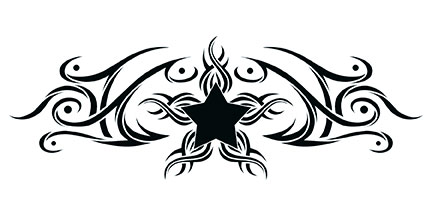 Tribal Star Tattoo Design Idea For Lower Back