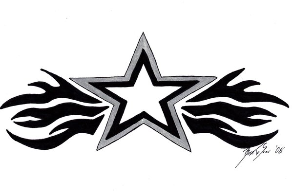 Tribal Star Tattoo Design by Borntosoar