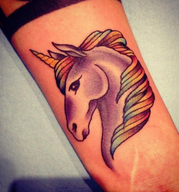 Unicorn Tattoo On Forearm