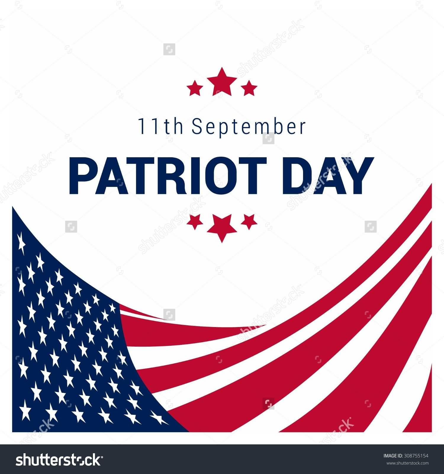 11th September Patriot Day American Flag Stripes Illustration
