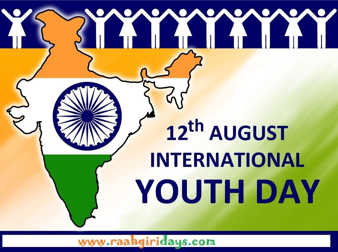 12th August International Youth Day India Map Picture