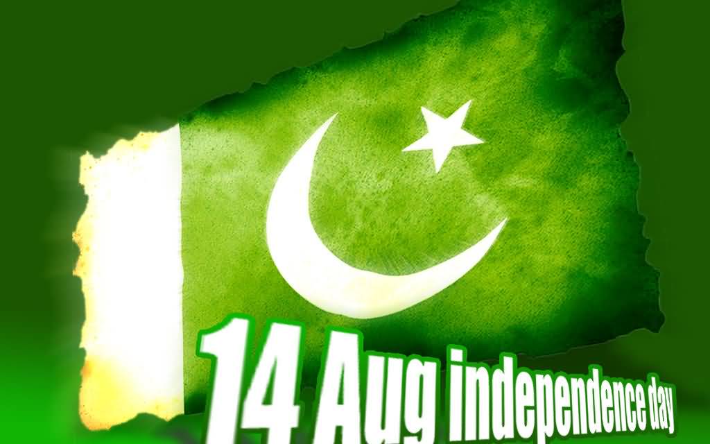 14 August Pakistan Independence Day Flag In Background