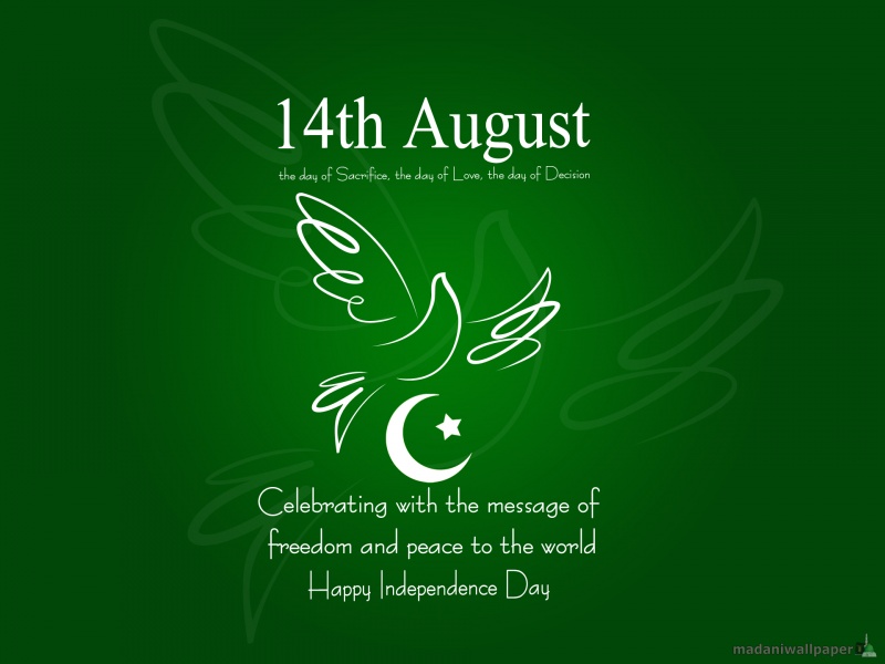 14th August Celebrating With Message Of Freedom And Peace To The World Happy Pakistan Independence Day
