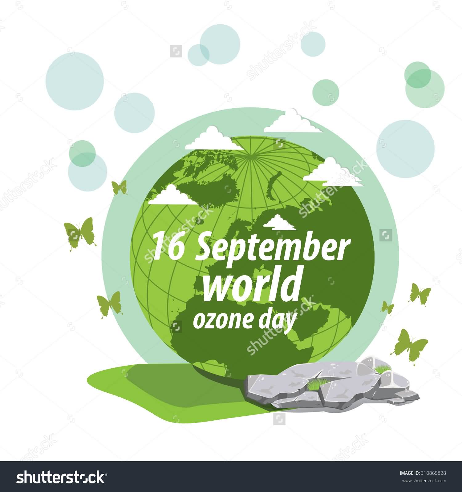 16 September World Ozone Day Earth Globe Illustration