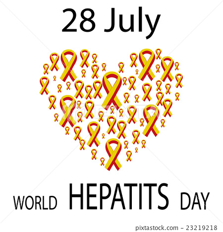 28 July World Hepatitis Day Heart Of Ribbons