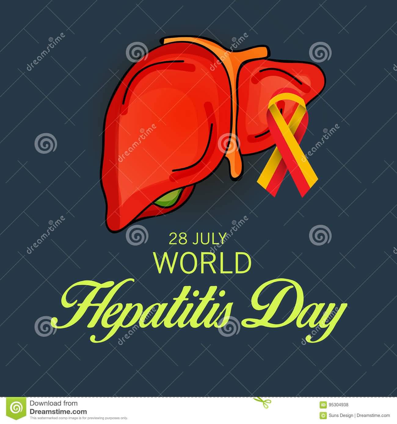 28 July World Hepatitis Day Liver Illustration