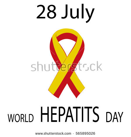 28 July World Hepatitis Day Red And Yellow Ribbon
