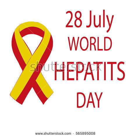28 July World Hepatitis Day Yellow And Red Ribbon Illustration
