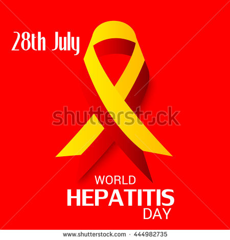 28th July World Hepatitis Day Yellow Ribbon Illustration